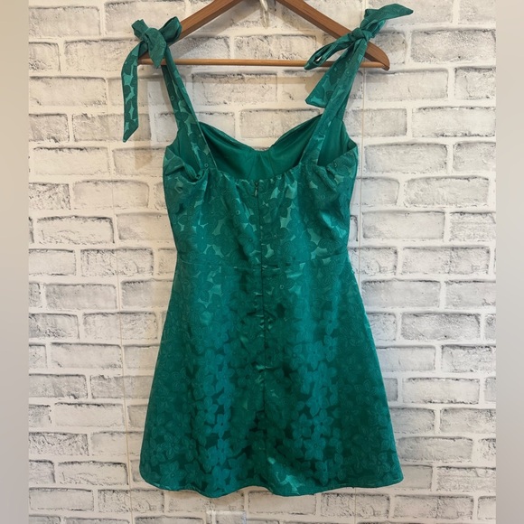 Women’s Lucy in the sky Neila green w/ floral print sleeveless dress Small - Picture 4 of 6